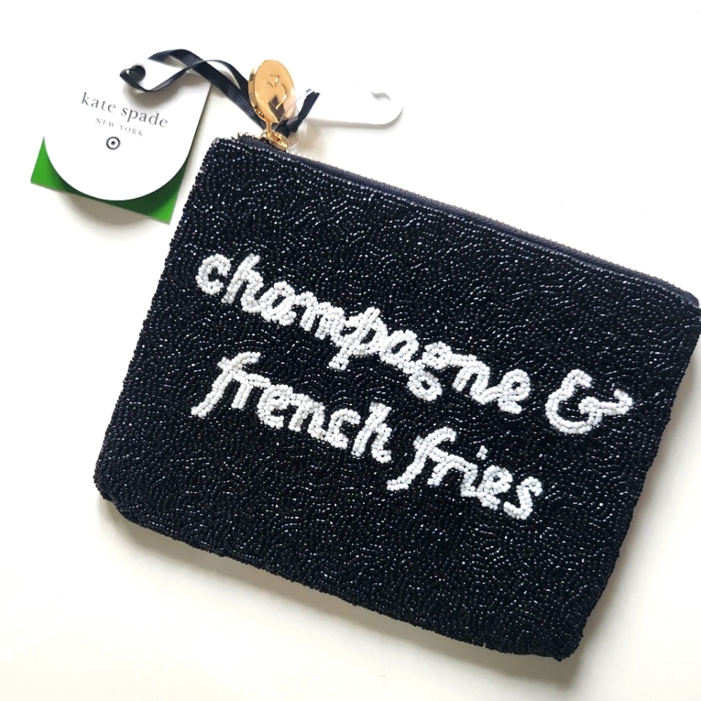 Kate Spade X Target Champagne & French fries beaded clutch